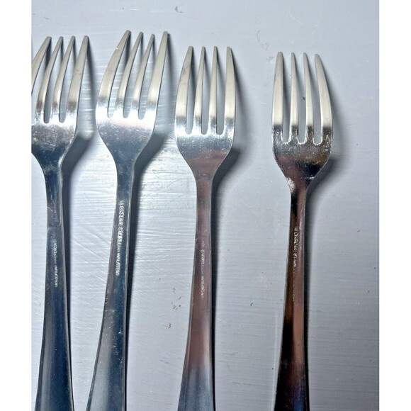 Chrome Stainless Steel Malaysia Flatware Set of 8 Dinner Forks - Picture 9 of 16